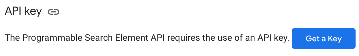 Programmable Search の Paid Element API キーを取得する